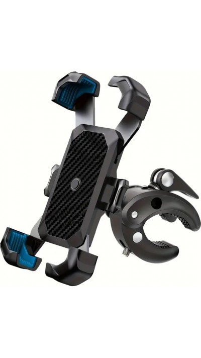 Support téléphone 4 griffes antichoc fixation guidon vélo moto poussette ou scooter robuste et sécurisé - Noir