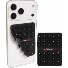 Support téléphone universel ventouse PhoneLook avec fixation autocollante en silicone - Noir