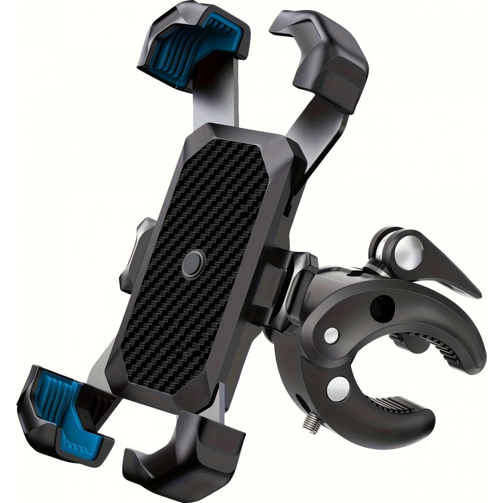 Support t&eacute;l&eacute;phone v&eacute;lo avec fixation anti-choc pour guidon scooter / moto / trotinette - Noir