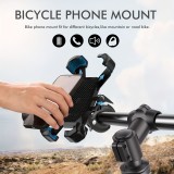 Support t&eacute;l&eacute;phone v&eacute;lo avec fixation anti-choc pour guidon scooter / moto / trotinette - Noir