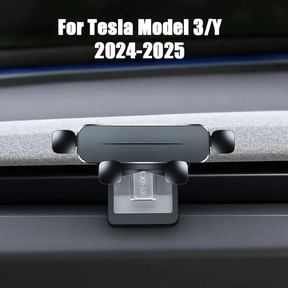 Tesla Model 3/Y Handyhalterung Auto (2024-2025) - Feste Befestigung integrierte Montage spezielles Tesla-Design - Schwarz