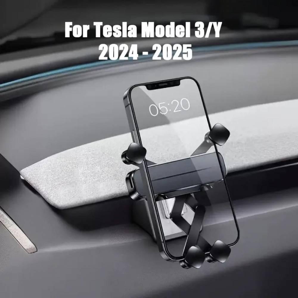 Tesla Model 3/Y Handyhalterung Auto (2024-2025) - Feste Befestigung integrierte Montage spezielles Tesla-Design - Schwarz