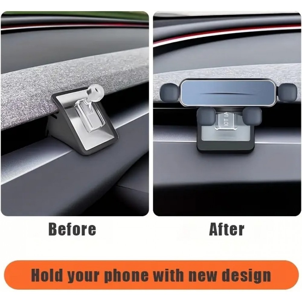 Tesla Model 3/Y Handyhalterung Auto (2024-2025) - Feste Befestigung integrierte Montage spezielles Tesla-Design - Schwarz