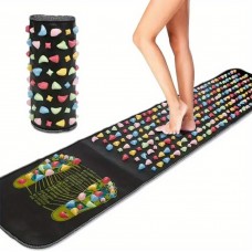 Faltbare Fußmassage-Matte für Akupunktur Reflexologie Durchblutung (120 x 35 cm) - Schwarz