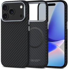 Coque iPhone 17 Pro - Tech-Protect Ion Carbon compatible avec MagSafe durable et l&eacute;g&egrave;re - Argent