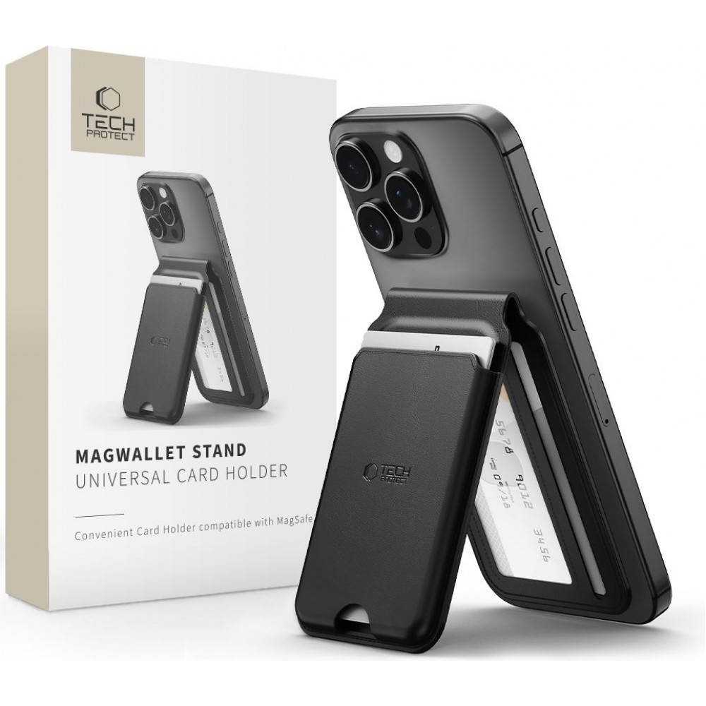 Tech-Protect MagWallet Universeller MagSafe Ständer Schutz - Schwarz