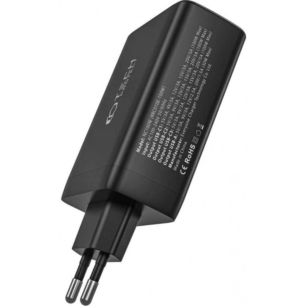 Tech-Protect NC100W-GAN 100W Ladeger&auml;t 3x USB-C PD / USB-A QC 3.0 - Weiss