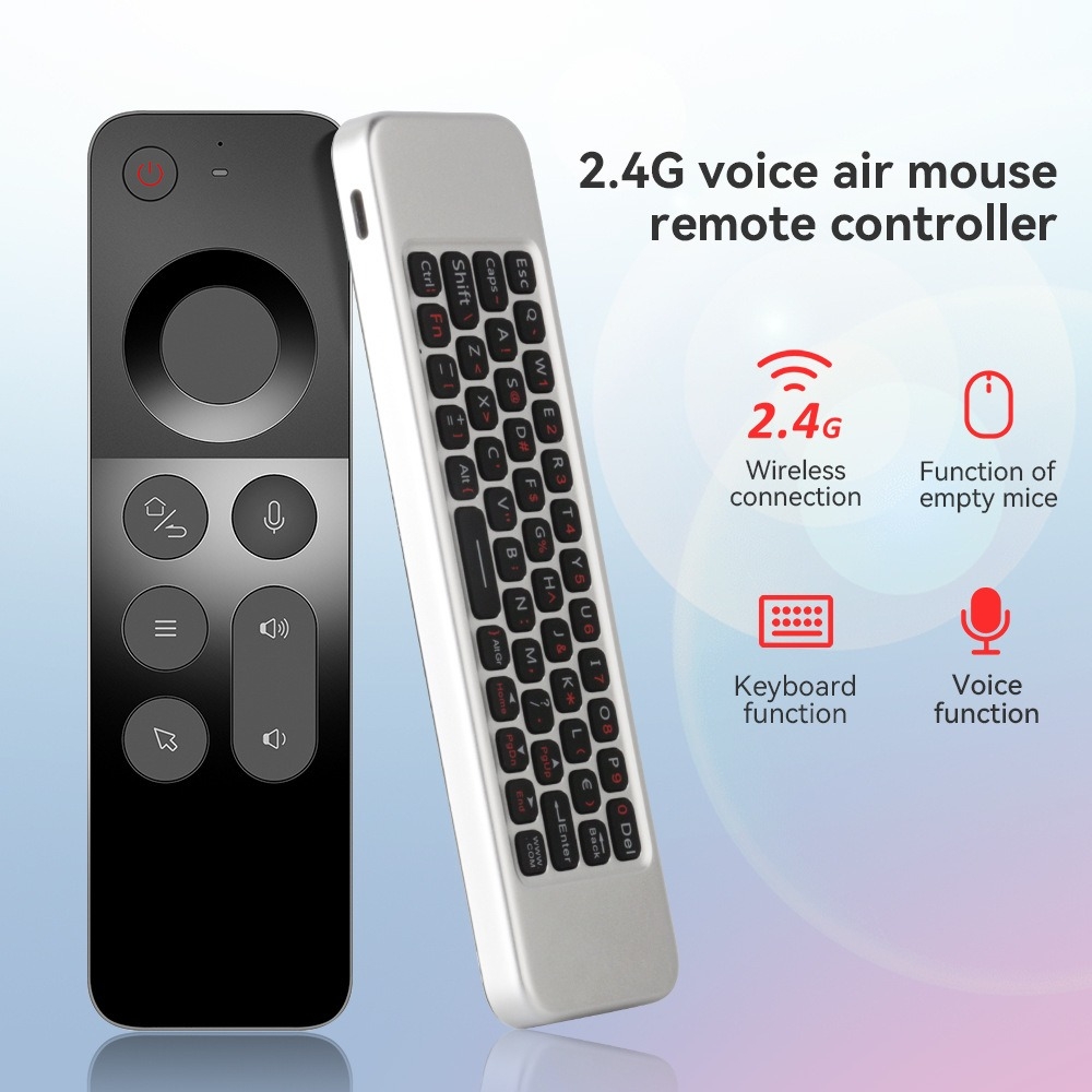 W3 Air Mouse Bluetooth 2.4G ultrad&uuml;nne Fernbedienung mit Gyroskop und Mini-Tastatur f&uuml;r Android TV Box/PC/Mac/Linux - Schwarz