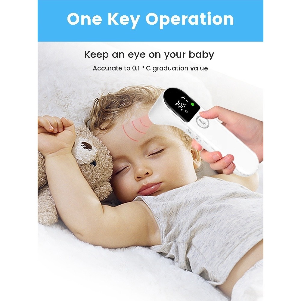Infrarot Fieberthermometer für Babys Digitales kontaktloses Stirn- und Ohrthermometer - Weiss