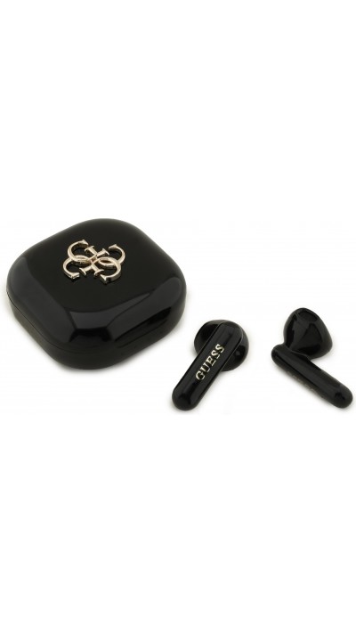 TWS Guess 4G Metal Logo écouteurs Bluetooth charge rapide 16h d'autonomie et assistant vocal - Noir