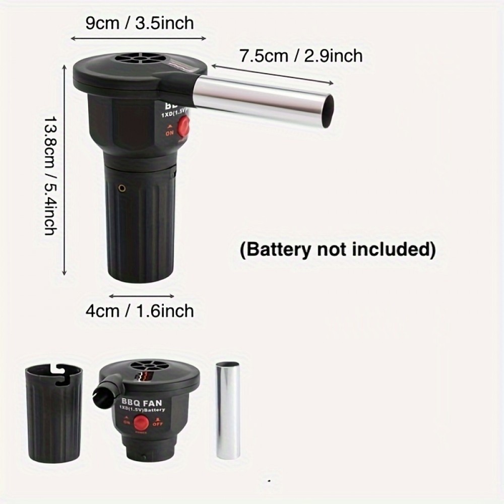 Ventilateur barbecue portable &agrave; batterie pour cuisson en ext&eacute;rieur id&eacute;al camping et grillades au charbon
