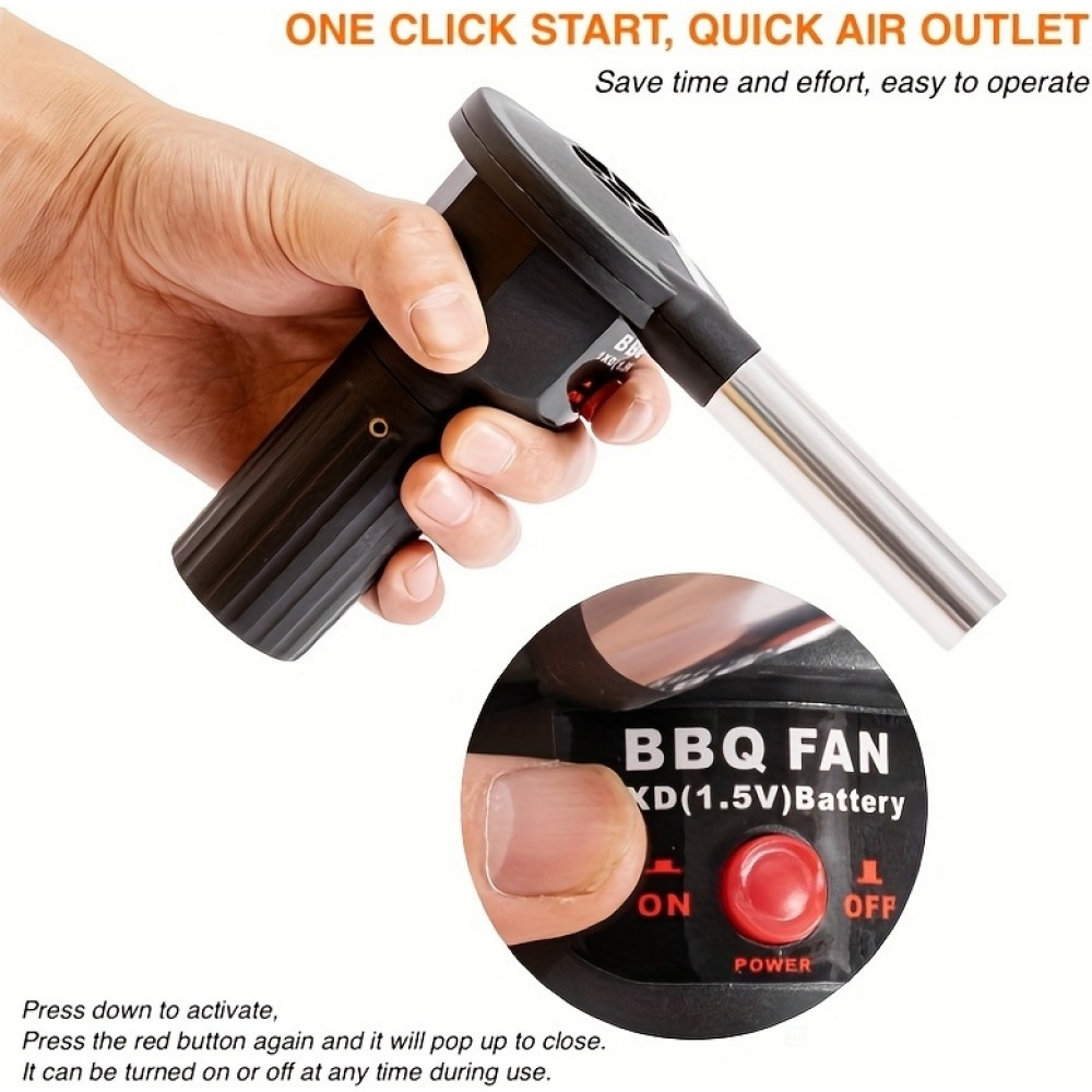 Ventilateur barbecue portable &agrave; batterie pour cuisson en ext&eacute;rieur id&eacute;al camping et grillades au charbon