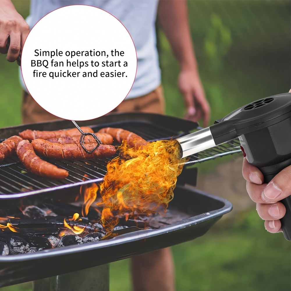 Ventilateur barbecue portable &agrave; batterie pour cuisson en ext&eacute;rieur id&eacute;al camping et grillades au charbon