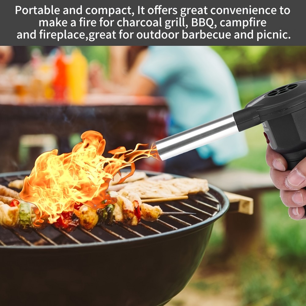 Ventilateur barbecue portable &agrave; batterie pour cuisson en ext&eacute;rieur id&eacute;al camping et grillades au charbon