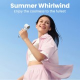 Gaiatop HF-01 Tragbarer 3-Geschwindigkeits Ventilator mit integrierter Taschenlampe (1800mAh, USB-C) - Schwarz