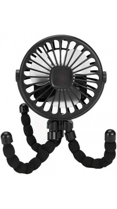Mini USB Ventilator Octopus - Tragbarer wiederaufladbarer 3-Geschwindigkeits-Fan mit Kinderwagen- und Outdoor-Halterung