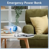 Ultraschwequiet Faltbarer Tragbarer USB Ventilator 5 Geschwindigkeiten 3600mAh Akku 10h Laufzeit - Weiss