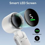 Ultraschwequiet Faltbarer Tragbarer USB Ventilator 5 Geschwindigkeiten 3600mAh Akku 10h Laufzeit - Weiss