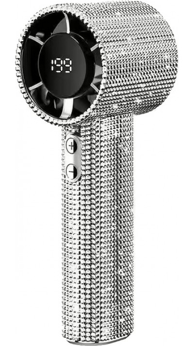 Strass-Pailletten Turbofan Tragbarer Ventilator (USB-C, 3 Geschwindigkeiten) - Silber