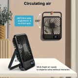 Ventilateur portable USB rechargeable 1800mAh 5 vitesses incliné 180° affichage numérique compact - Noir