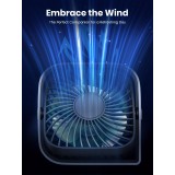 Ventilateur USB portable rotatif 360° silencieux et design à 3 vitesses - Gris