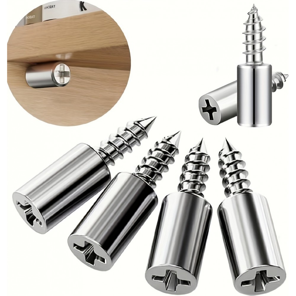 Holzschrauben Regalträger 2 in 1 (30 Stück) - Silber