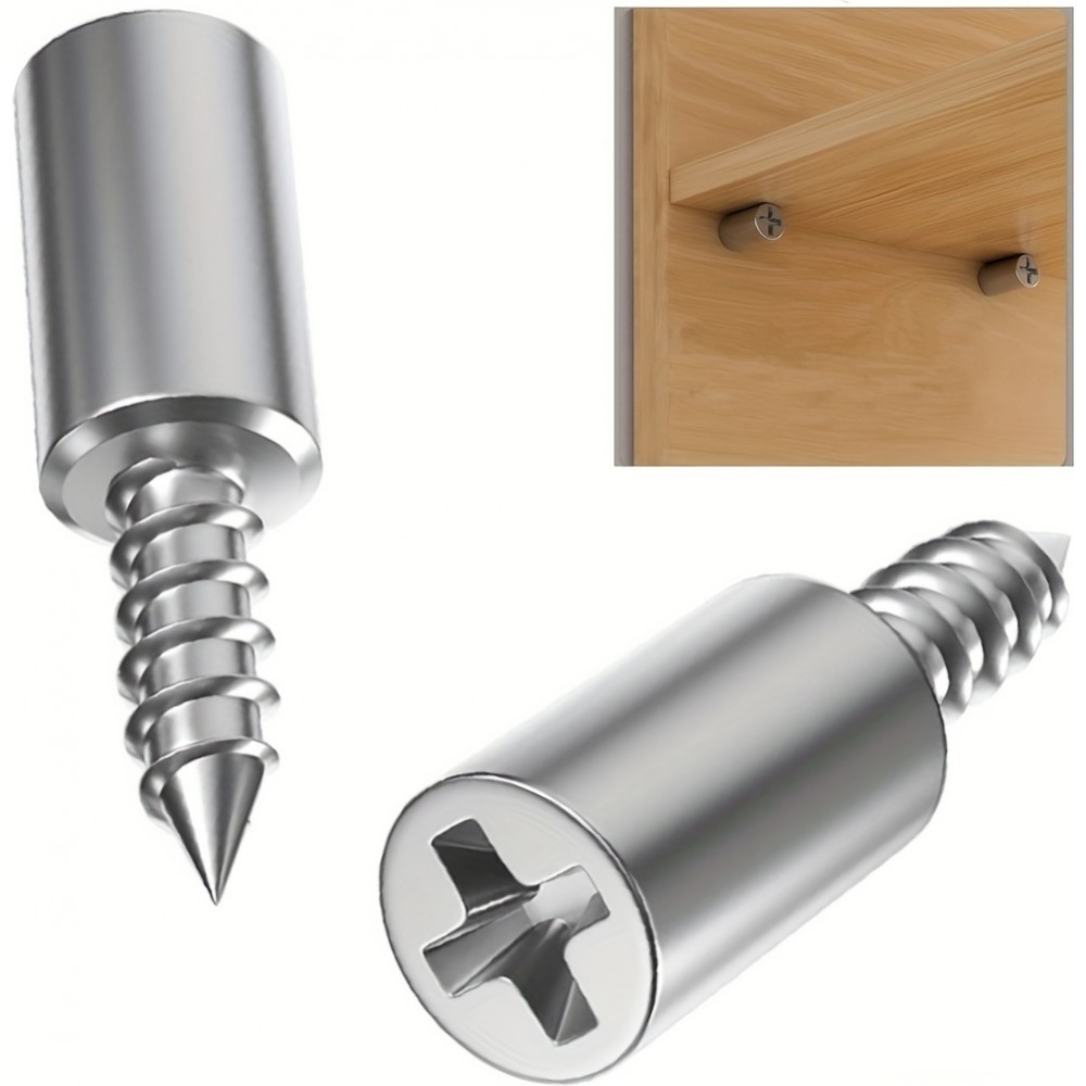 Holzschrauben Regalträger 2 in 1 (30 Stück) - Silber