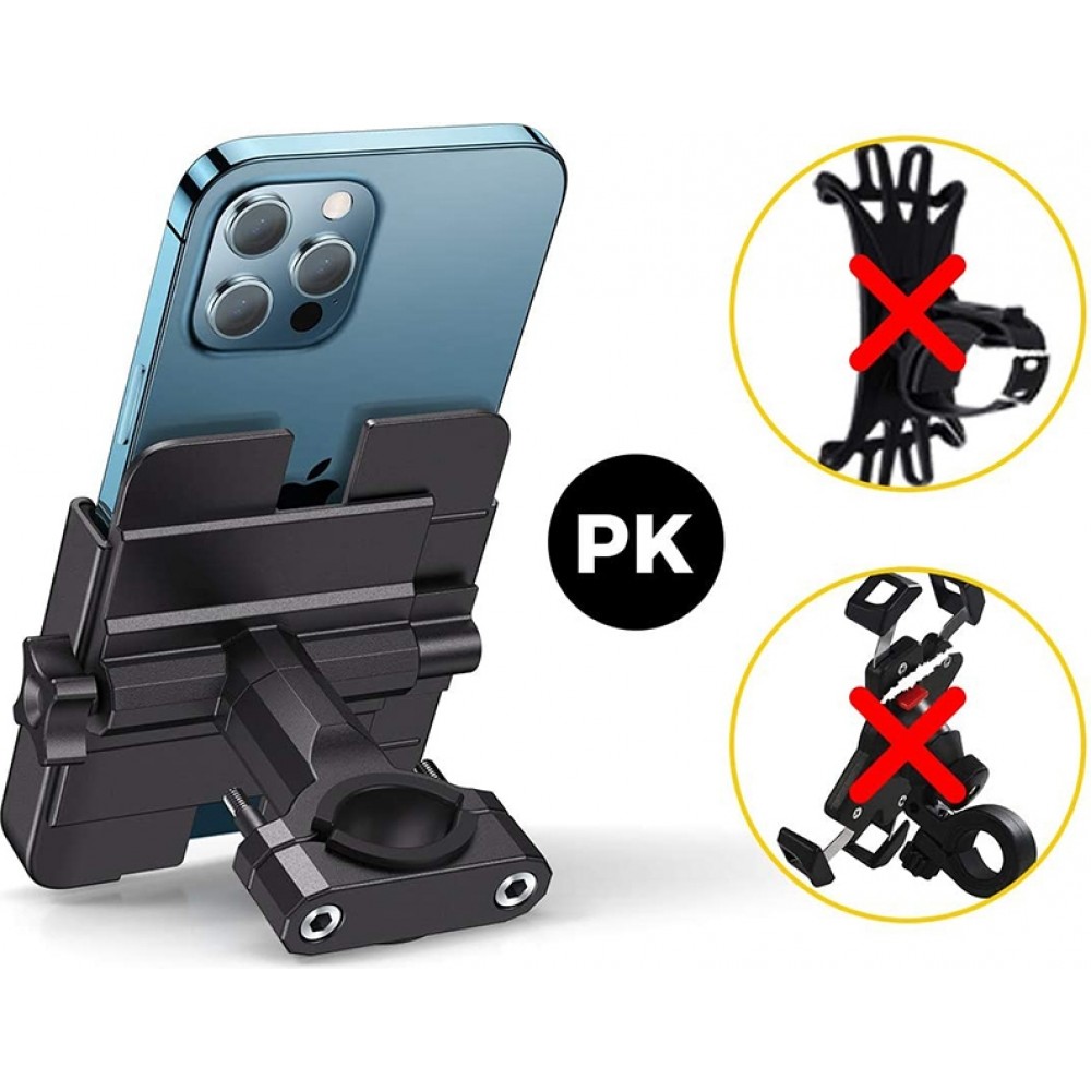 Wozinsky WBHBK3 360&deg; support t&eacute;l&eacute;phone m&eacute;tal pour v&eacute;lo et trottinette - Noir