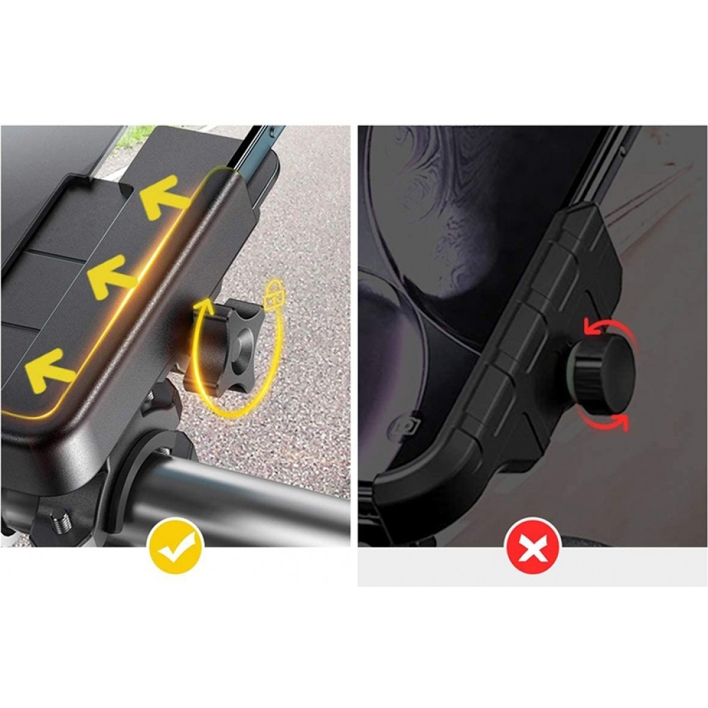 Wozinsky WBHBK3 360&deg; support t&eacute;l&eacute;phone m&eacute;tal pour v&eacute;lo et trottinette - Noir