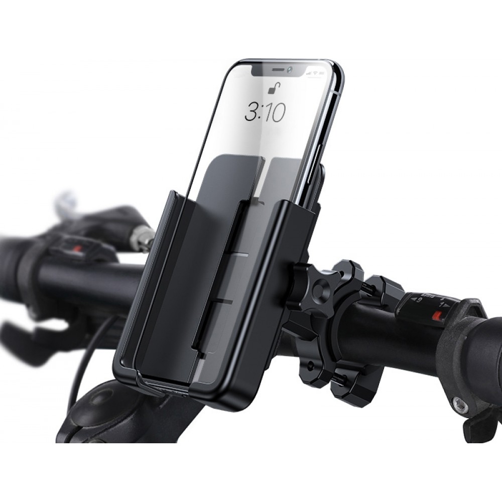 Wozinsky WBHBK3 360&deg; support t&eacute;l&eacute;phone m&eacute;tal pour v&eacute;lo et trottinette - Noir