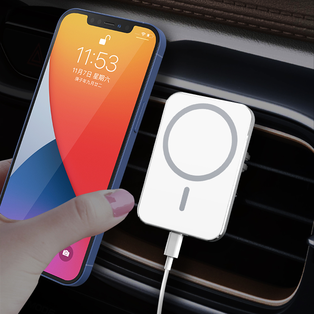 15W magnetischer Auto Wireless Charger für Apple MagSafe - Schwarz